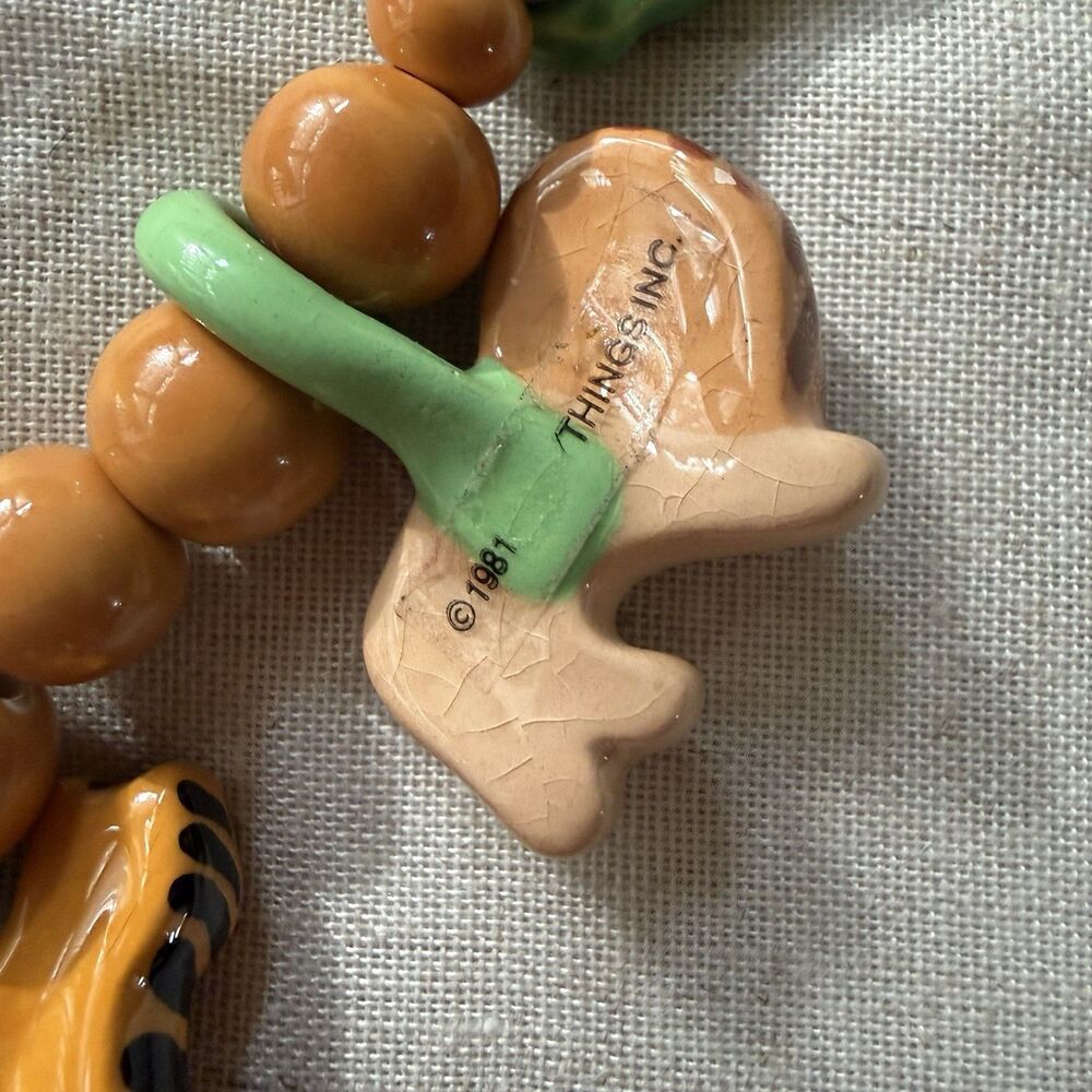 1981 FLYING COLORS Safari Animal Ceramic Necklace Jungle Maximalist Statement - Picture 10 of 14